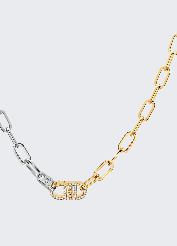 Zweifarbige Halskette mit Logo gold Liu Jo - medium