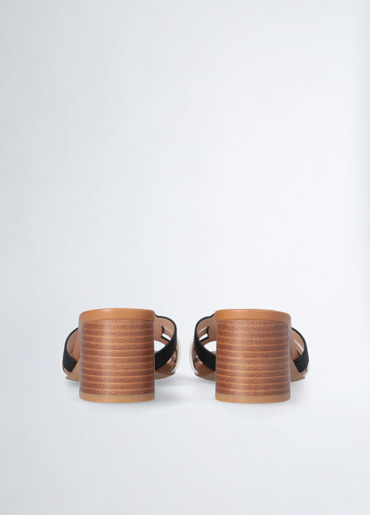 Leather sandals with wide heel brown Liu Jo - large image number 6 Leather sandals with wide heel brown Liu Jo - large image number 6