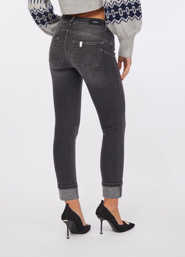 Skinny jeans with turn-ups grey denim Liu Jo - large image number 1