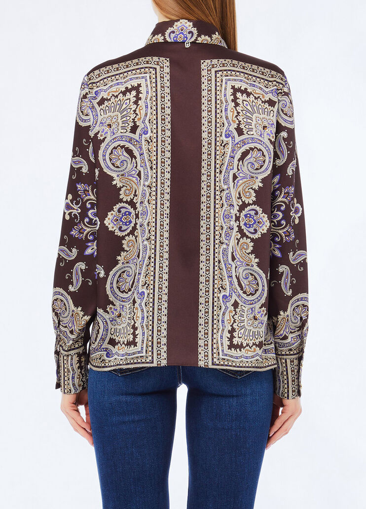 Printed twill shirt brown with print Liu Jo - medium