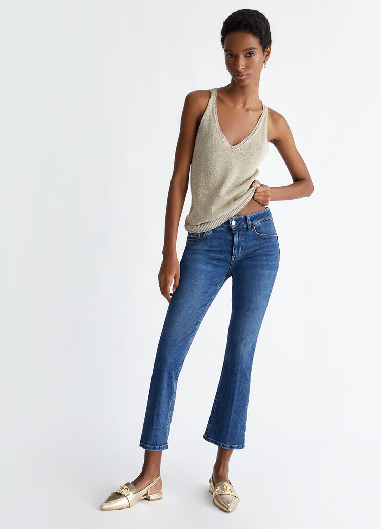 Bootcut-Jeans in Cropped-Länge Denimblau Liu Jo - look Bootcut-Jeans in Cropped-Länge Denimblau Liu Jo - look