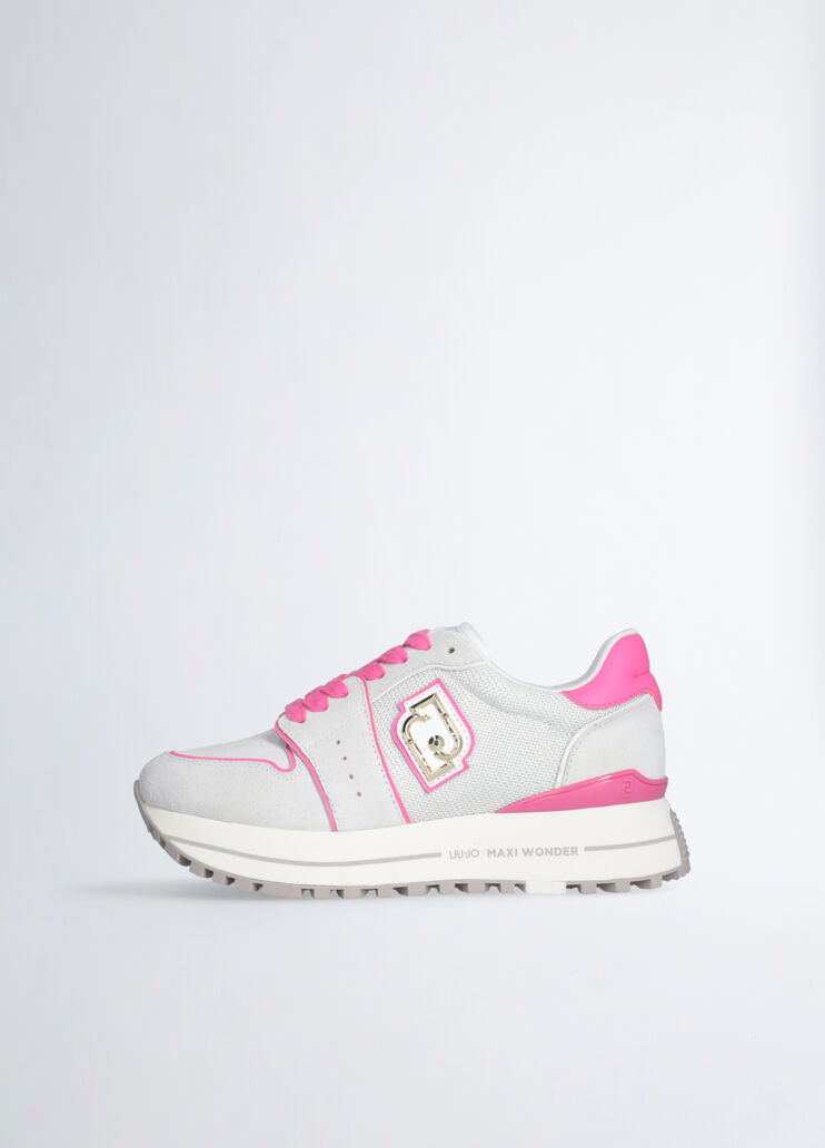 Suede and mesh platform sneakers beige/pink Liu Jo - large image number 5  Suede and mesh platform sneakers beige/pink Liu Jo - large image number 5