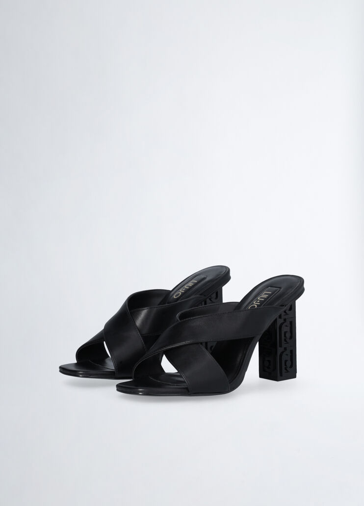 Sandals with branded heel black Liu Jo - large image number 1 Sandals with branded heel black Liu Jo - large image number 1