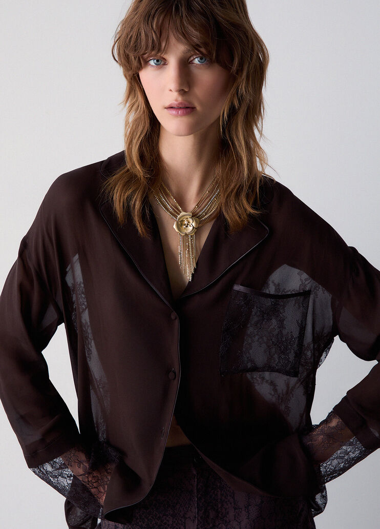 Choker necklace with rosa and fringe gold Liu Jo - medium