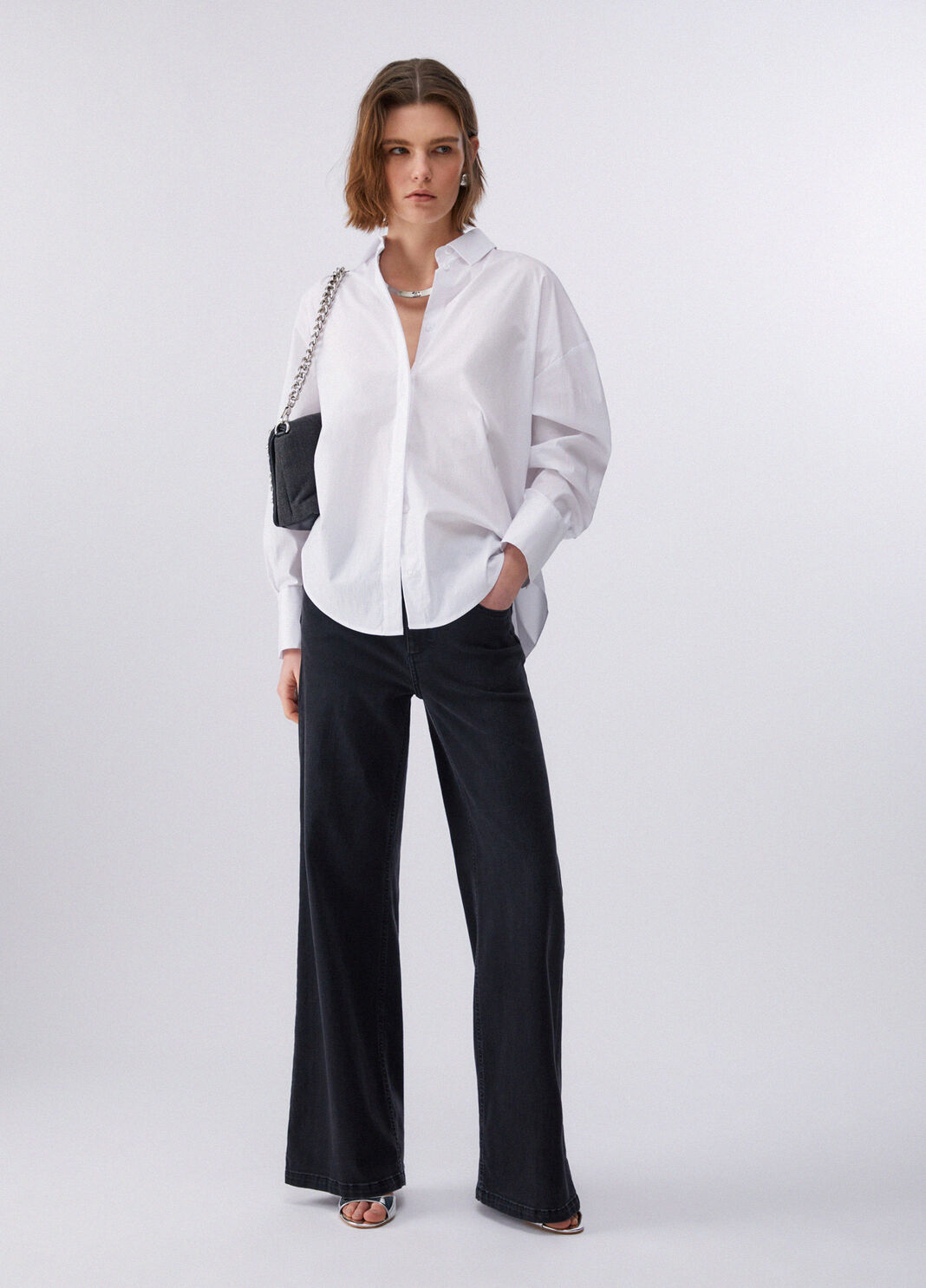 Poplin shirt with studs white Liu Jo - large image number 5