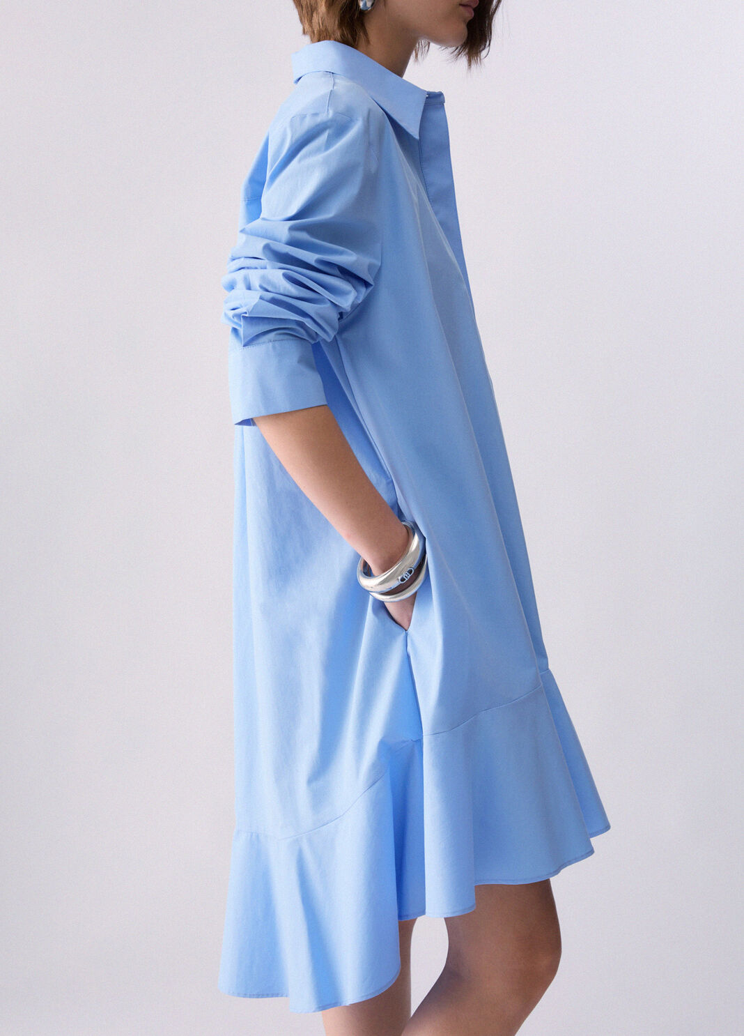Poplin shirt dress light blue Liu Jo - large image number 4