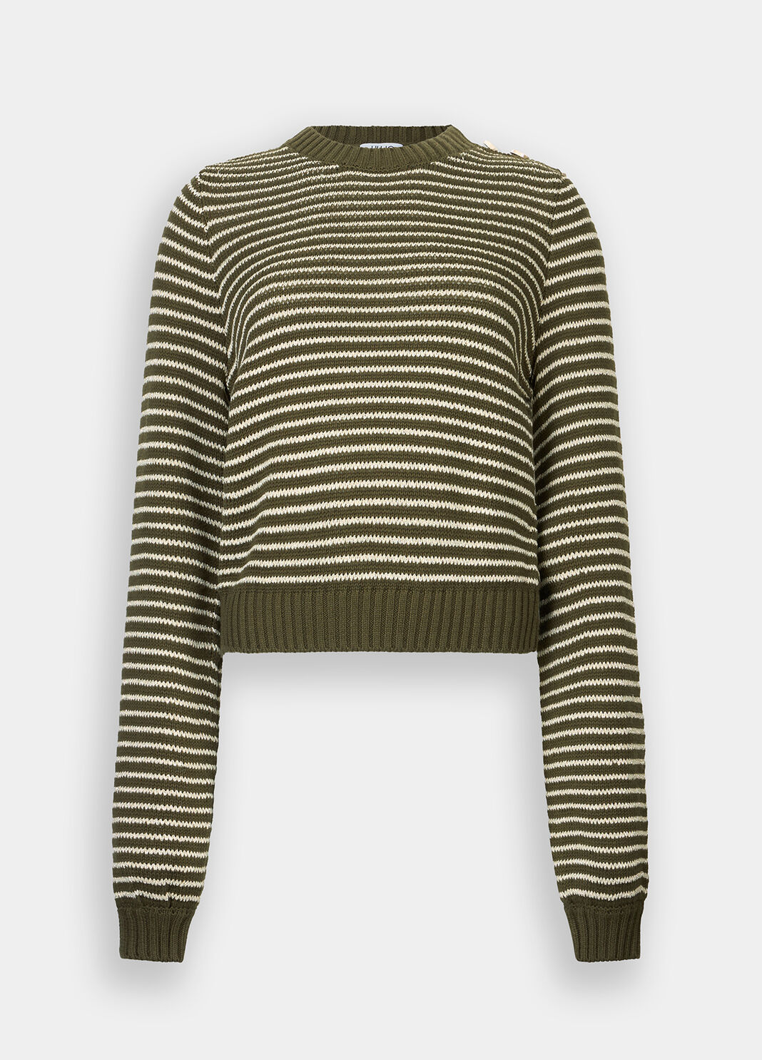 Полосатый джемпер с люрексом&reg; оливковый Liu Jo - large image number 4