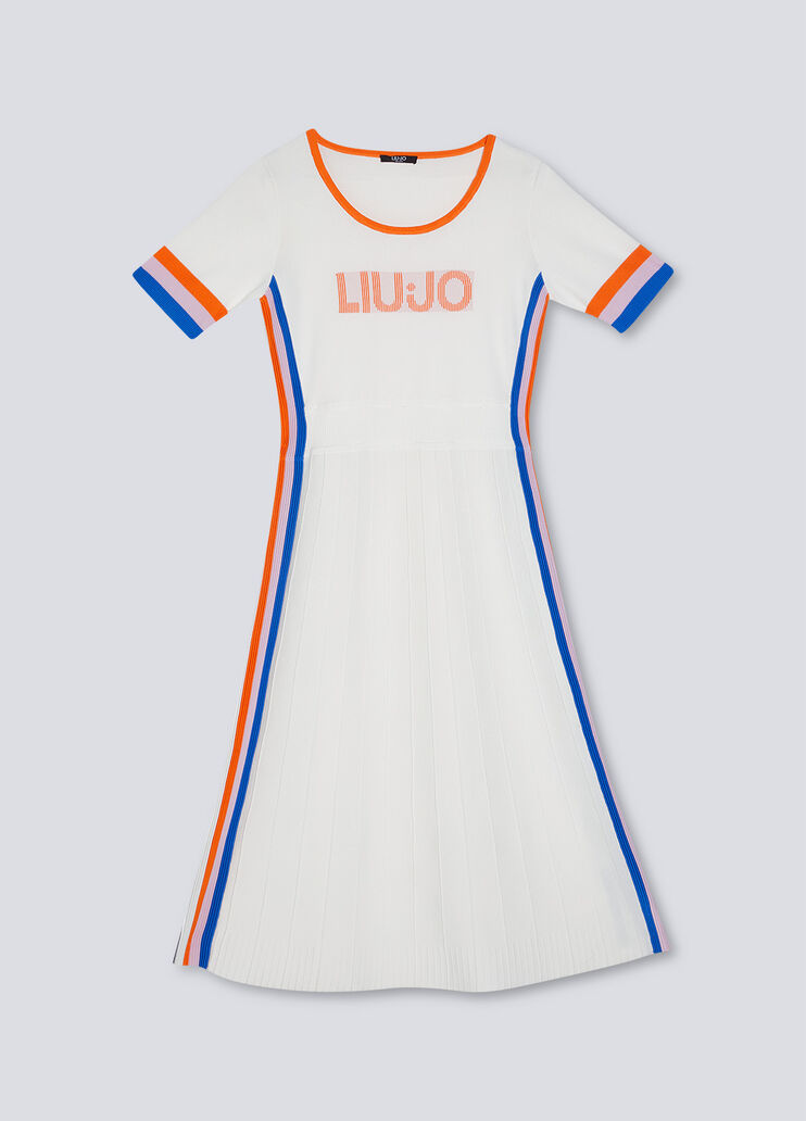 Nachhaltiges Kleid mit Logo Weiß Liu Jo - large image number 4 Nachhaltiges Kleid mit Logo Weiß Liu Jo - large image number 4