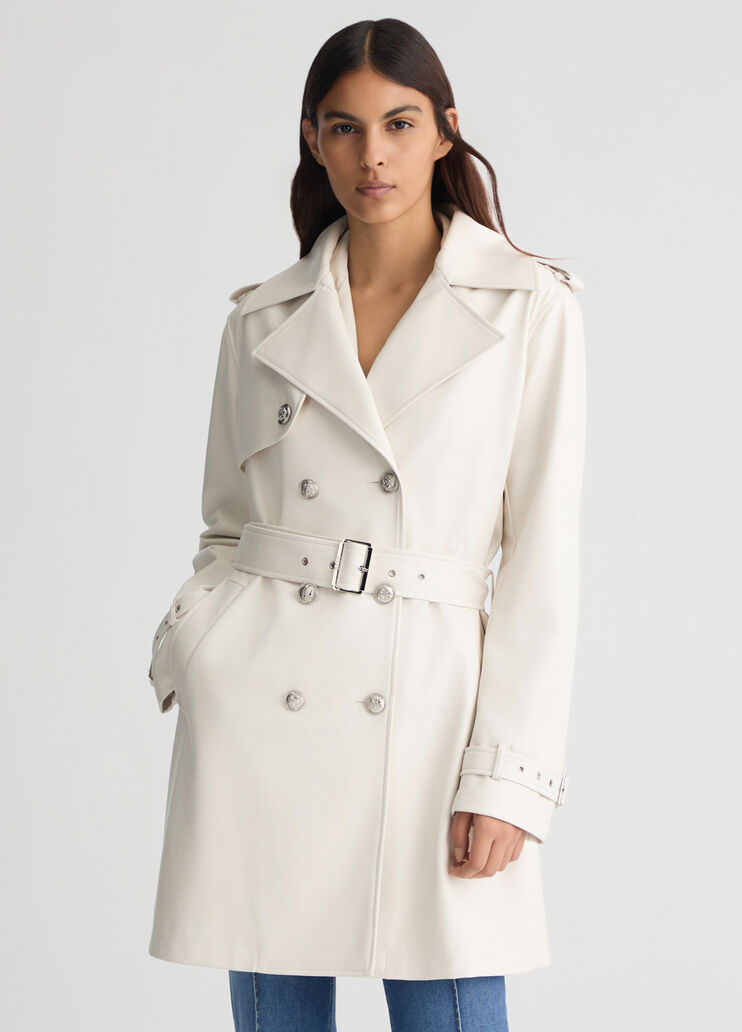 Coated fabric trench coat white wool Liu Jo - medium Coated fabric trench coat white wool Liu Jo - medium