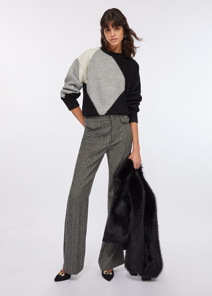 Wollpullover mit Intarsien Schwarz Liu Jo - large image number 5