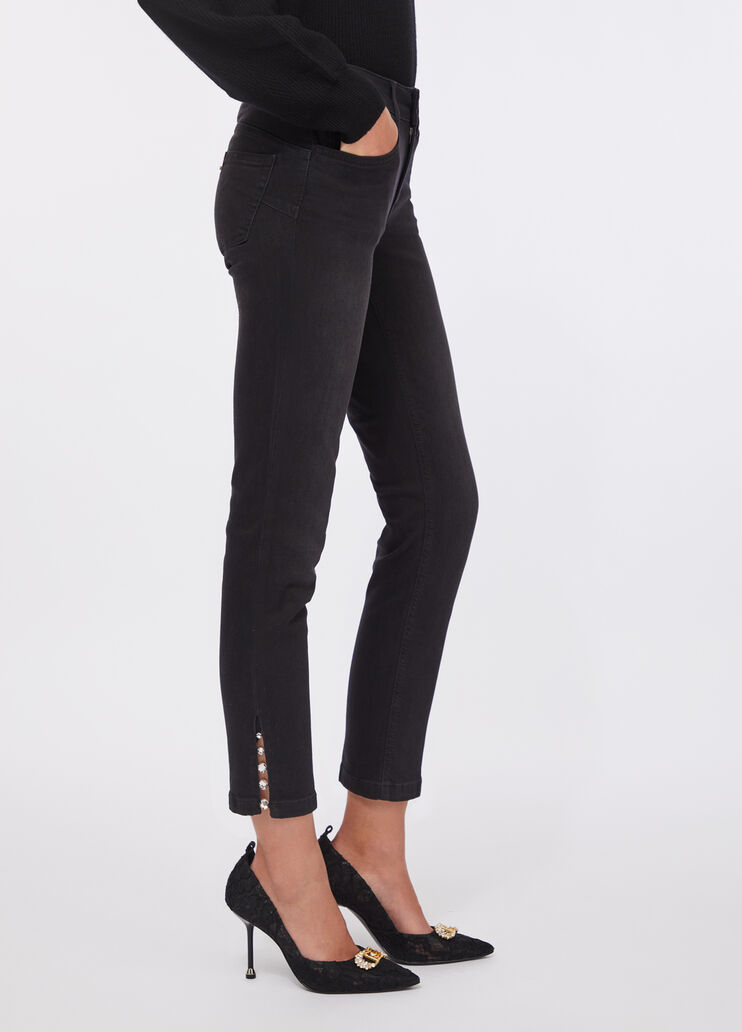 Slim cropped jeans black denim Liu Jo - medium