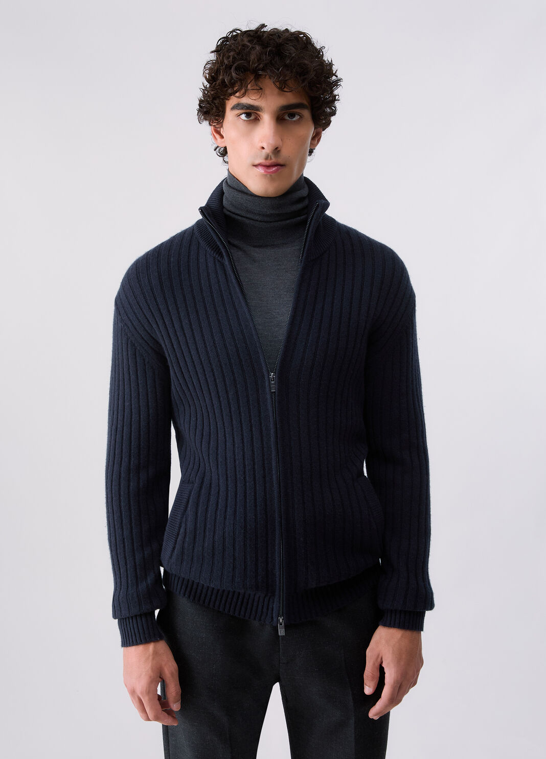 Cardigan in wool and cashmere dark blue Liu Jo - large image number 0