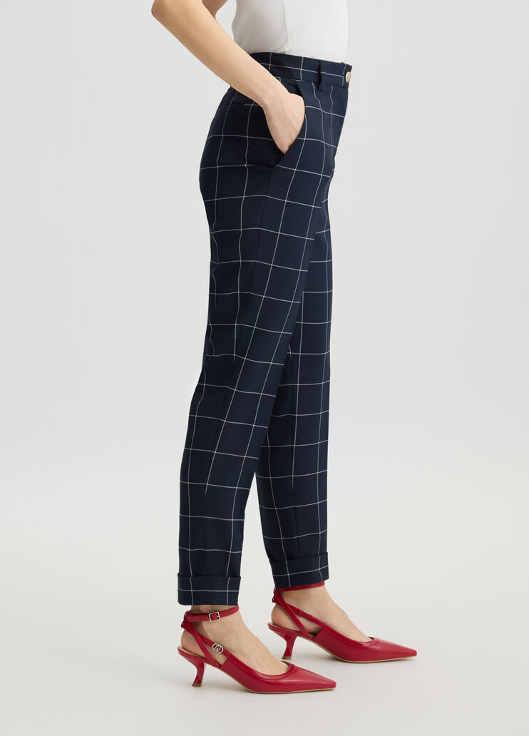Blue check trousers blue Liu Jo - large image number 3 Blue check trousers blue Liu Jo - large image number 3