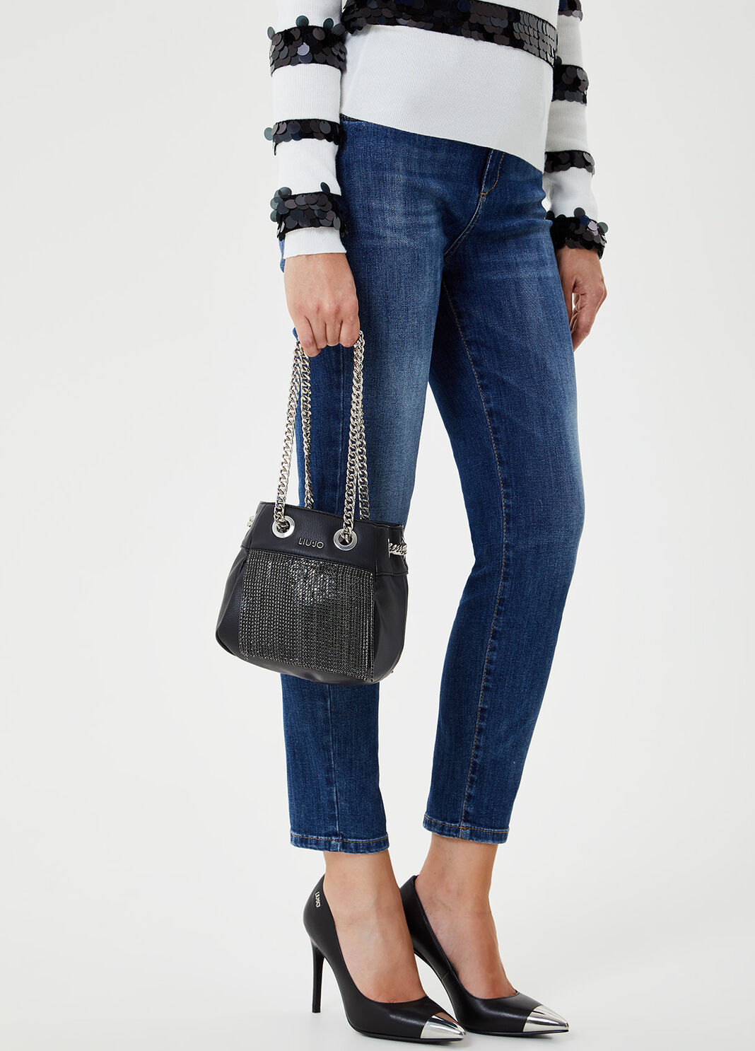 Beuteltasche mit Fransen Schwarz Liu Jo - large image number 4