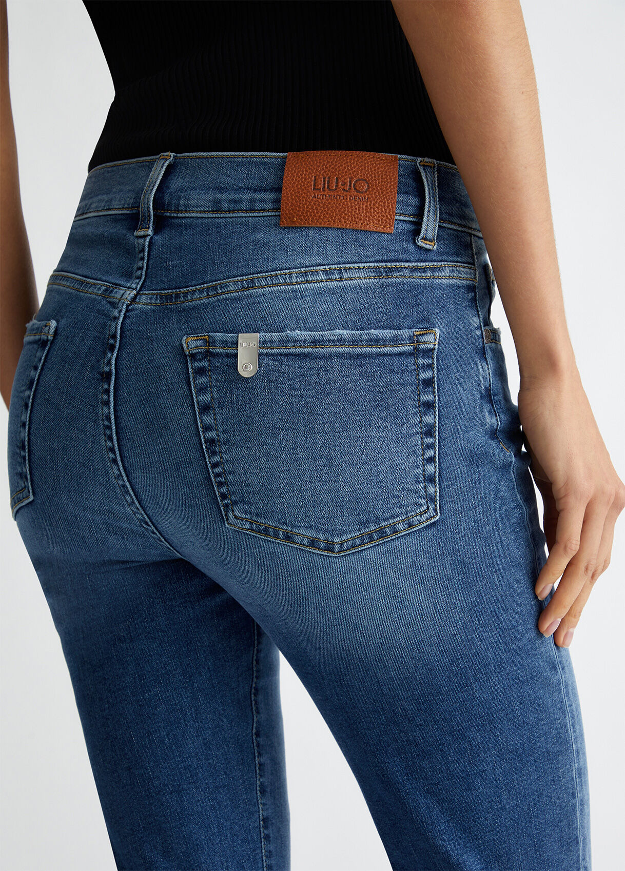 Jeans bootcut a vita alta colore denim blu Liu Jo