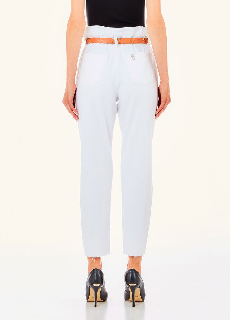Jeans mit hohem Bund und Gürtel Weiß Liu Jo - large image number 1 Jeans mit hohem Bund und Gürtel Weiß Liu Jo - large image number 1