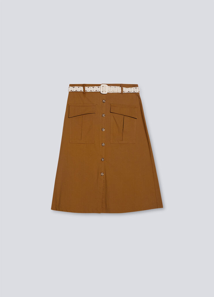 Midi skirt with pockets bronze Liu Jo - large image number 4 Midi skirt with pockets bronze Liu Jo - large image number 4
