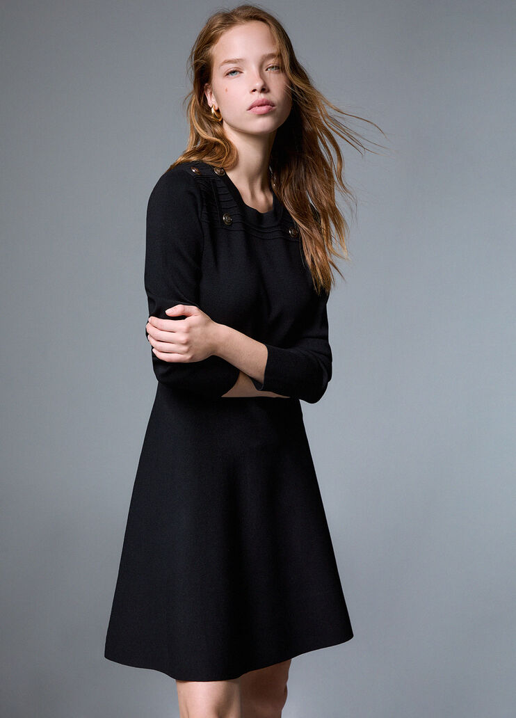 Vestido fit & flare de punto negro Liu Jo - medium