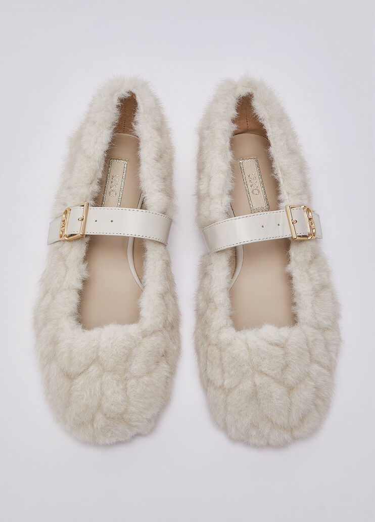 Synthetic fur ballet flats milky white Liu Jo - medium