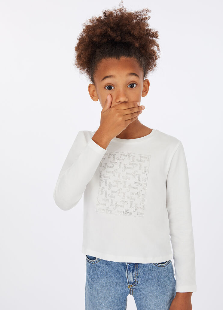 Футболка с длинным рукавом и логотипом белый/LJ Liu Jo - medium