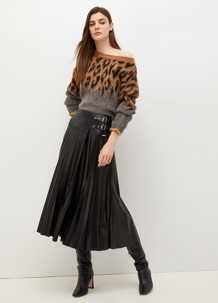 Maille avec motif animalier jacquard gris et animalier Liu Jo - look Maille avec motif animalier jacquard gris et animalier Liu Jo - look