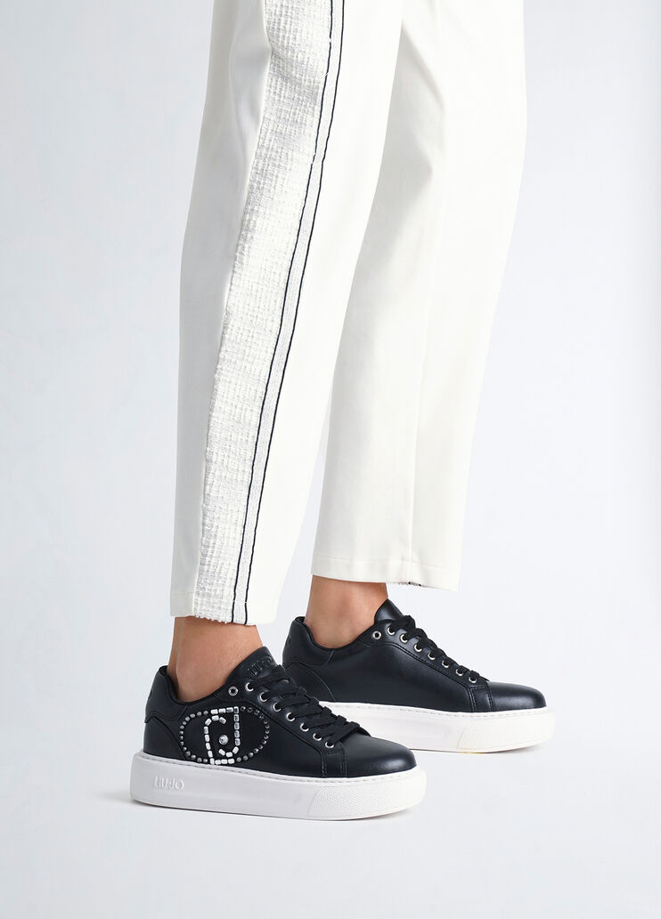 Sneakers with jewel logo black Liu Jo - large image number 0 Sneakers with jewel logo black Liu Jo - large image number 0