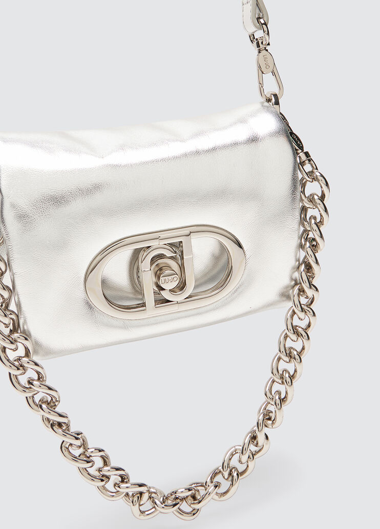 Sac petit format LaPuffy lam&eacute; argent Liu Jo - medium