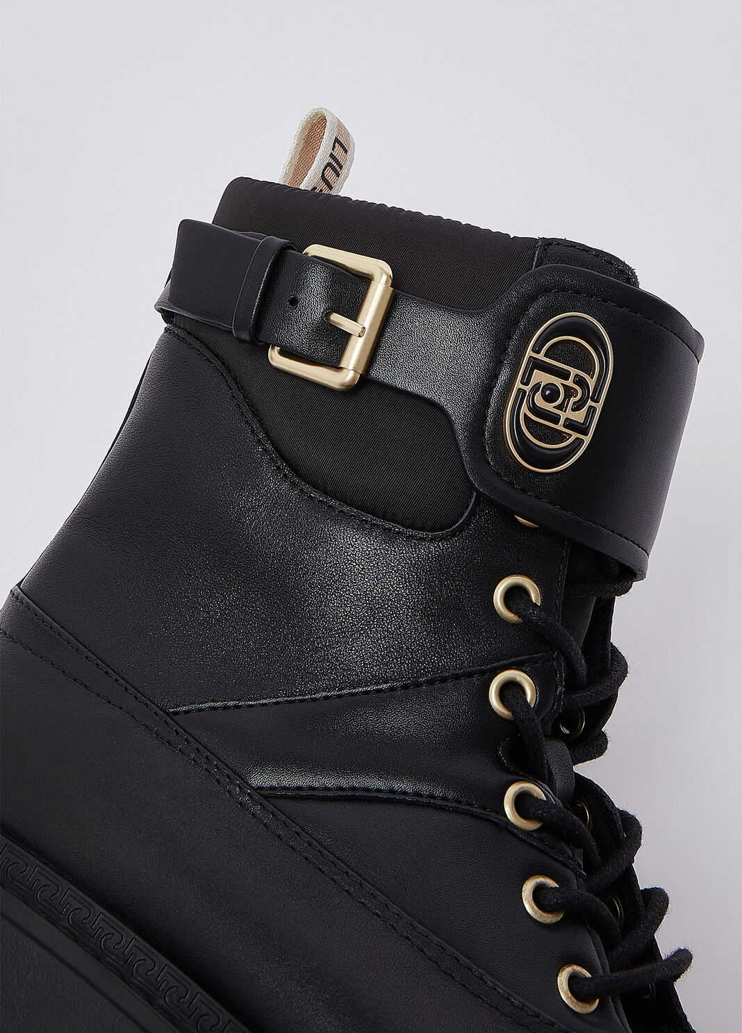 Schn&uuml;rboots aus Leder und Nylon Schwarz Liu Jo - large image number 5