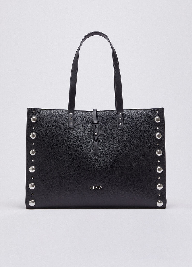 Bolso tote grande con tachuelas negro Liu Jo - medium