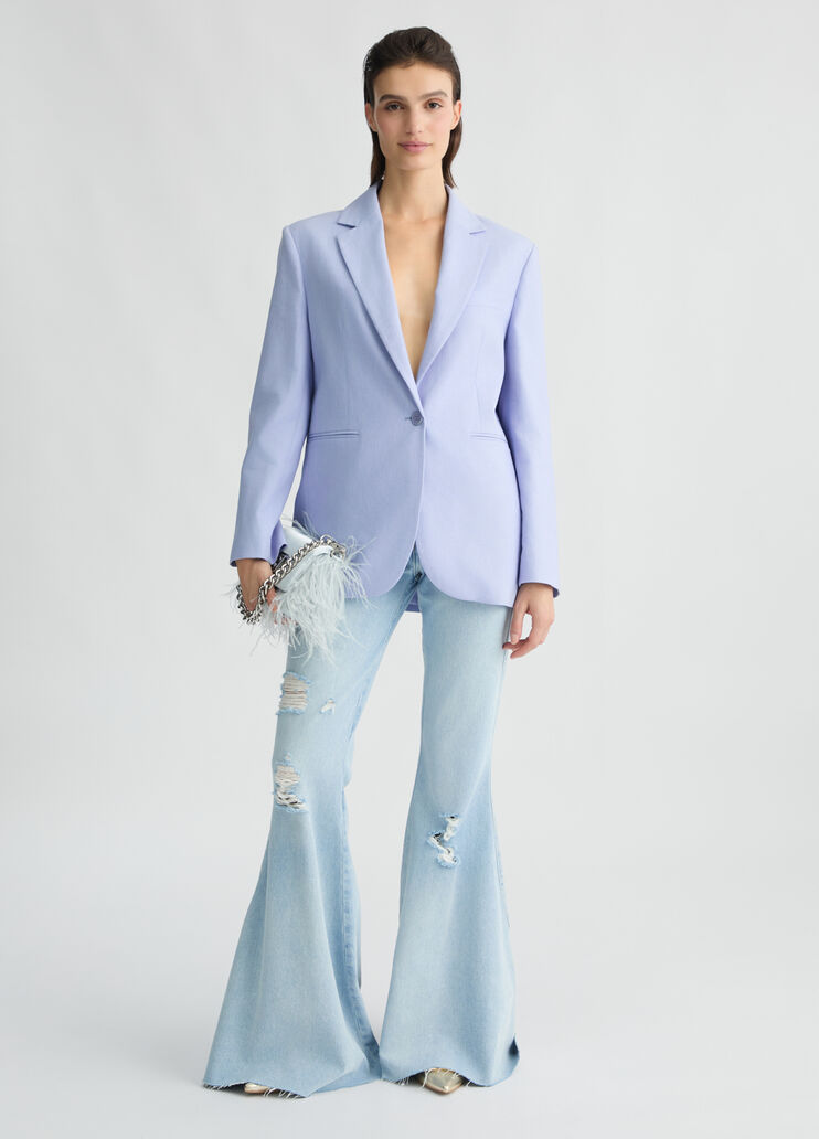 Linen and cotton blazer lavender Liu Jo - medium Linen and cotton blazer lavender Liu Jo - medium