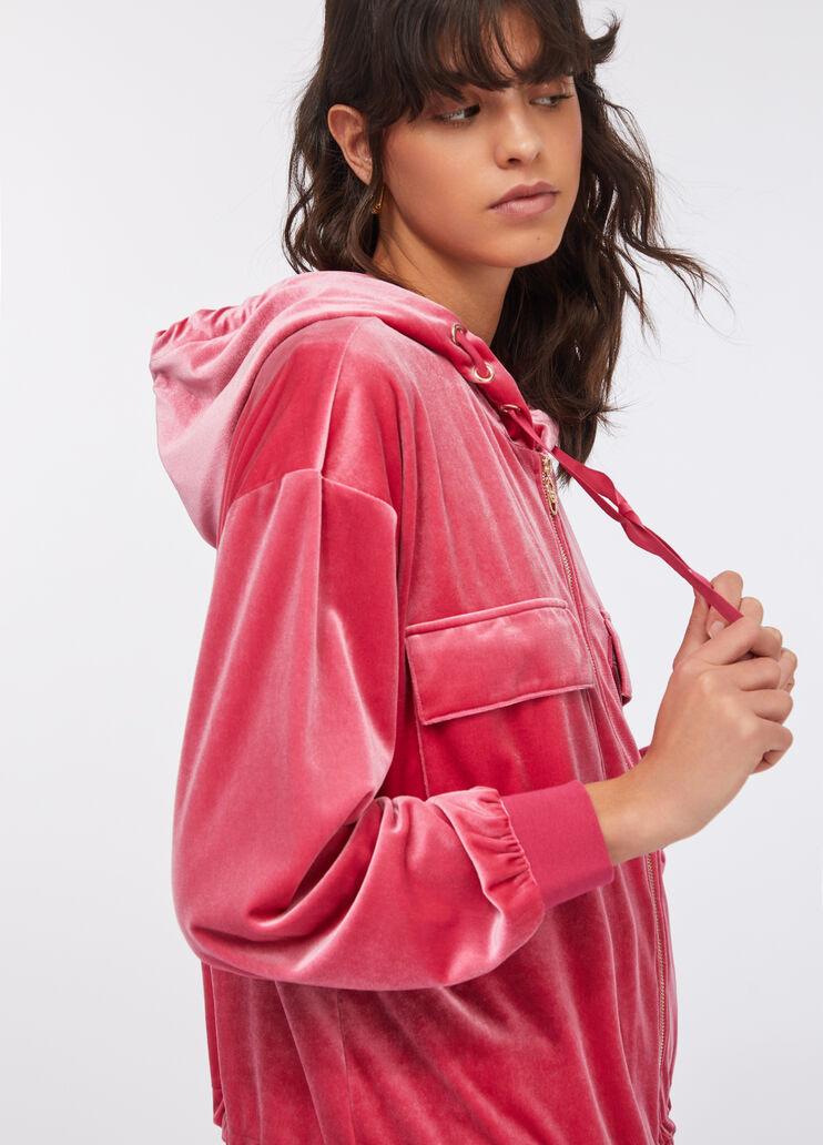 Chenille hoodie black cherry Liu Jo - medium