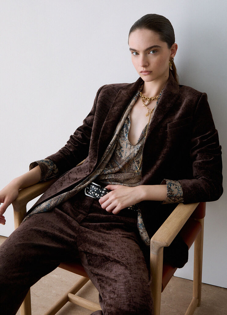 Velvet blazer dark brown Liu Jo - medium