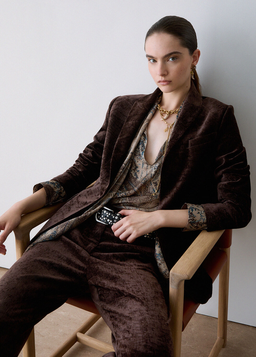 Velvet blazer dark brown Liu Jo - large image number 3