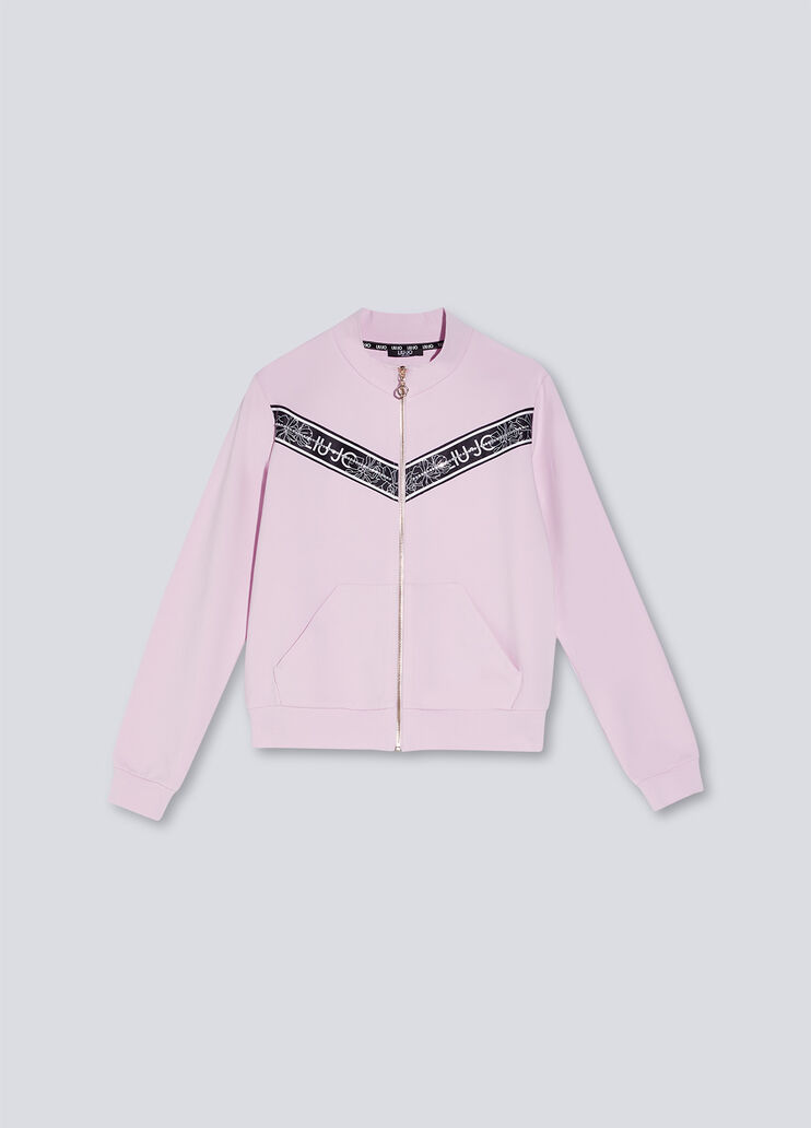 Eco-friendly sweatshirt with zip light pink Liu Jo - large image number 4