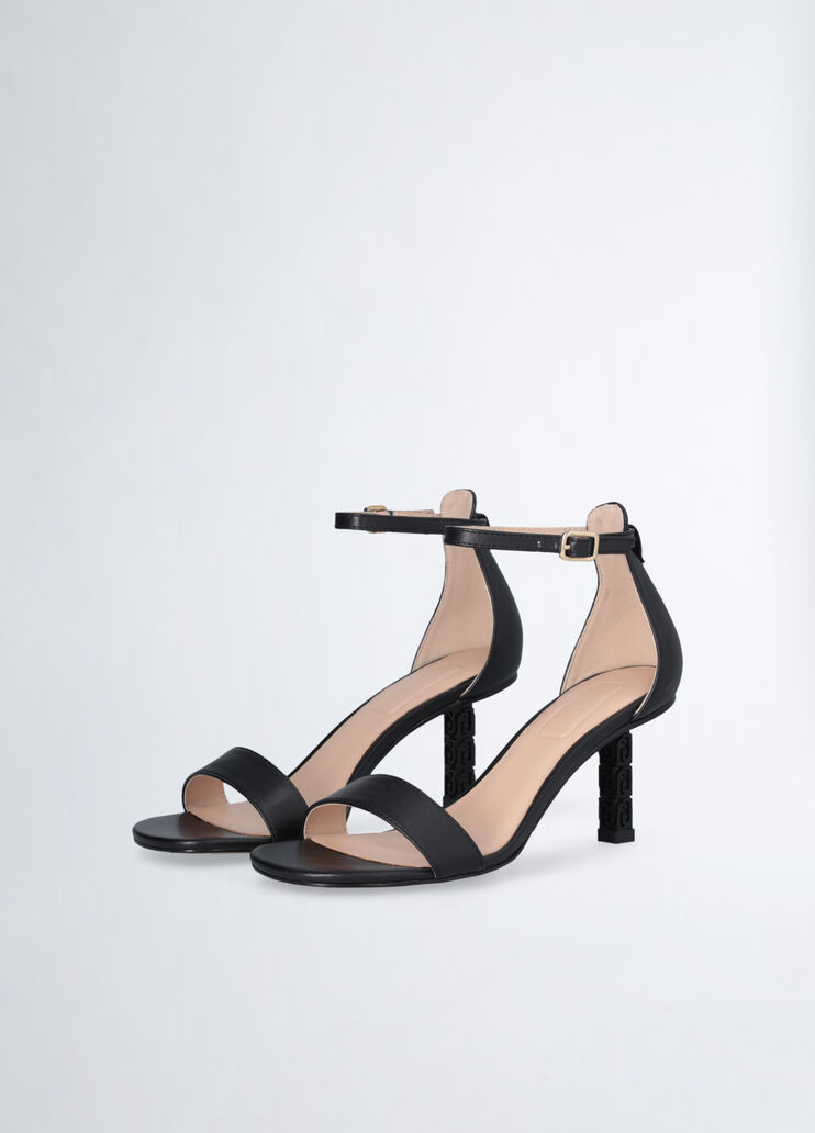 Sandals with branded heel black Liu Jo - large image number 2 Sandals with branded heel black Liu Jo - large image number 2