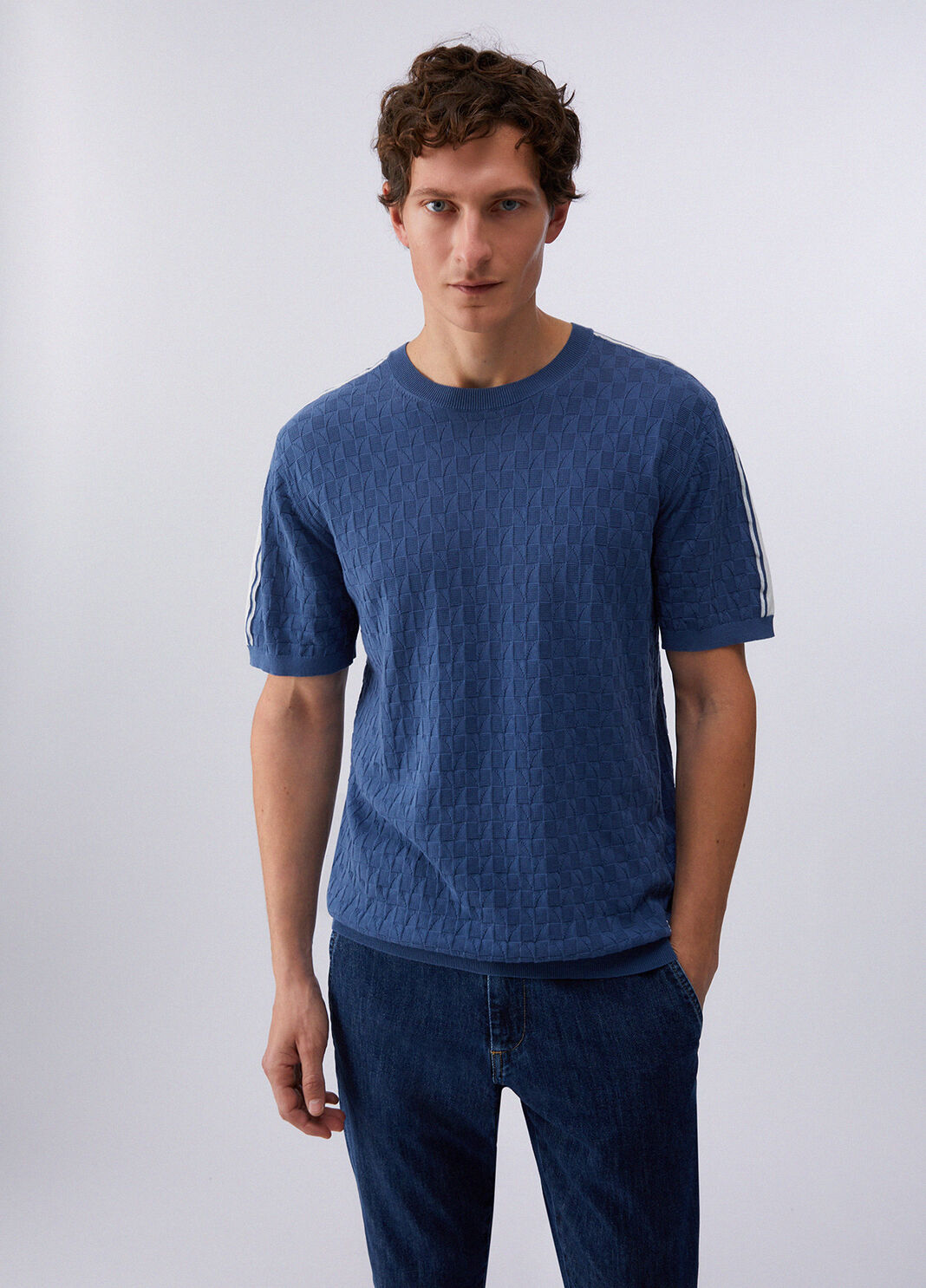 Jacquard knit T-shirt blue Liu Jo - large image number 0