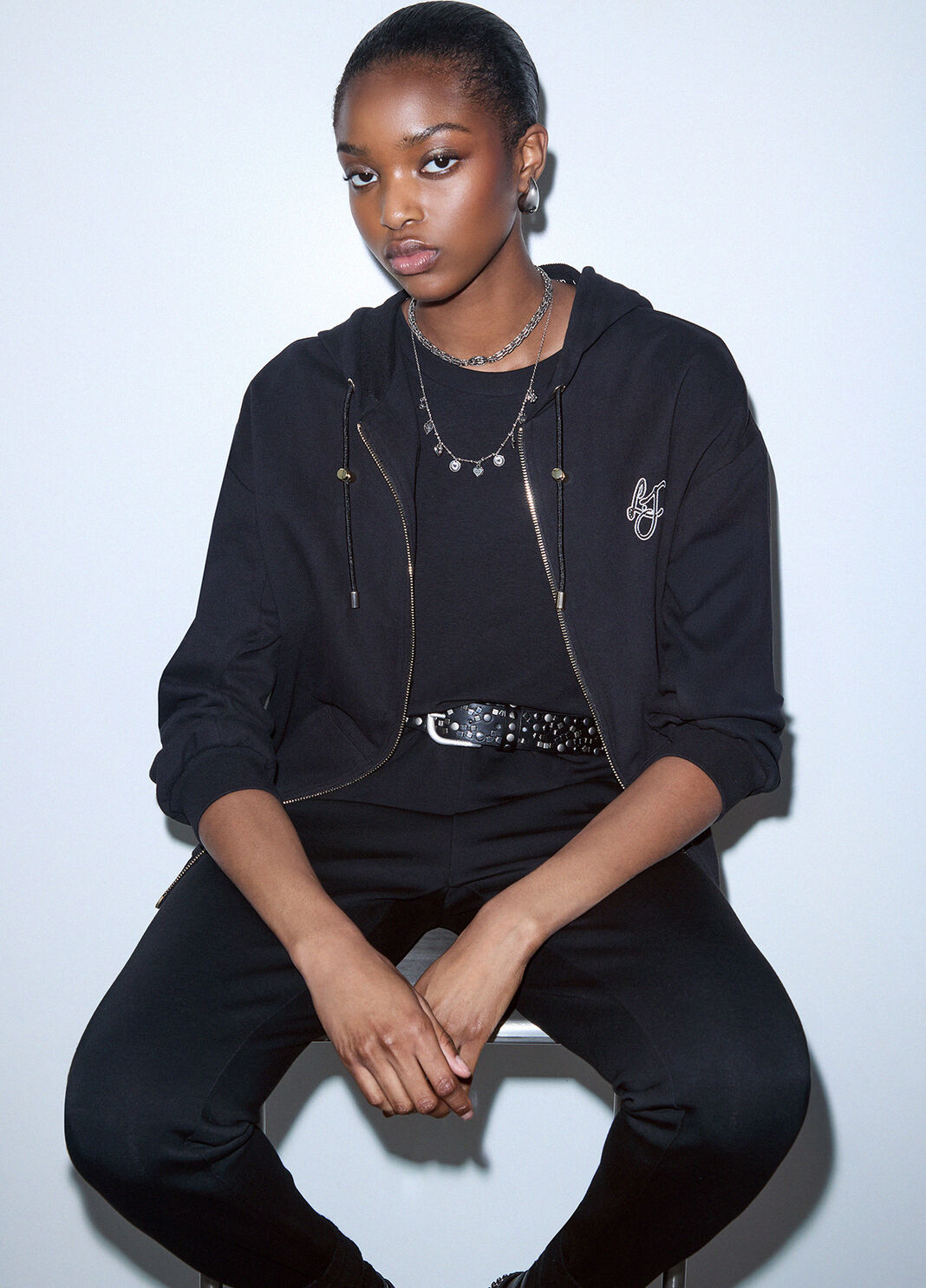 Hoodie with Zip and Hood black Liu Jo - large image number 2