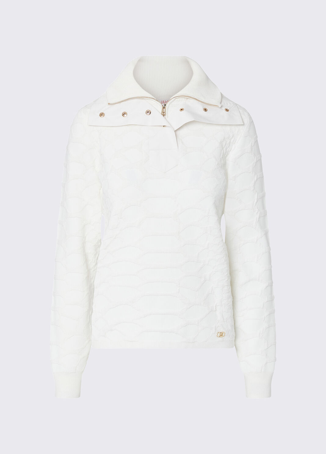 Punto coccodrillo jacquard blanco lana Liu Jo - large image number 6