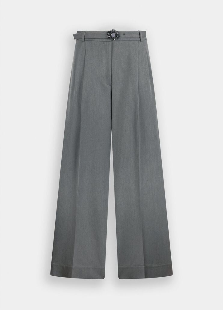 Palazzo trousers with belt grey Liu Jo - large image number 6 Palazzo trousers with belt grey Liu Jo - large image number 6