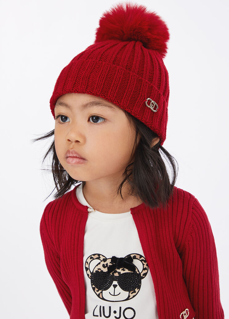 Berretto con pon pon rosso Liu Jo - medium