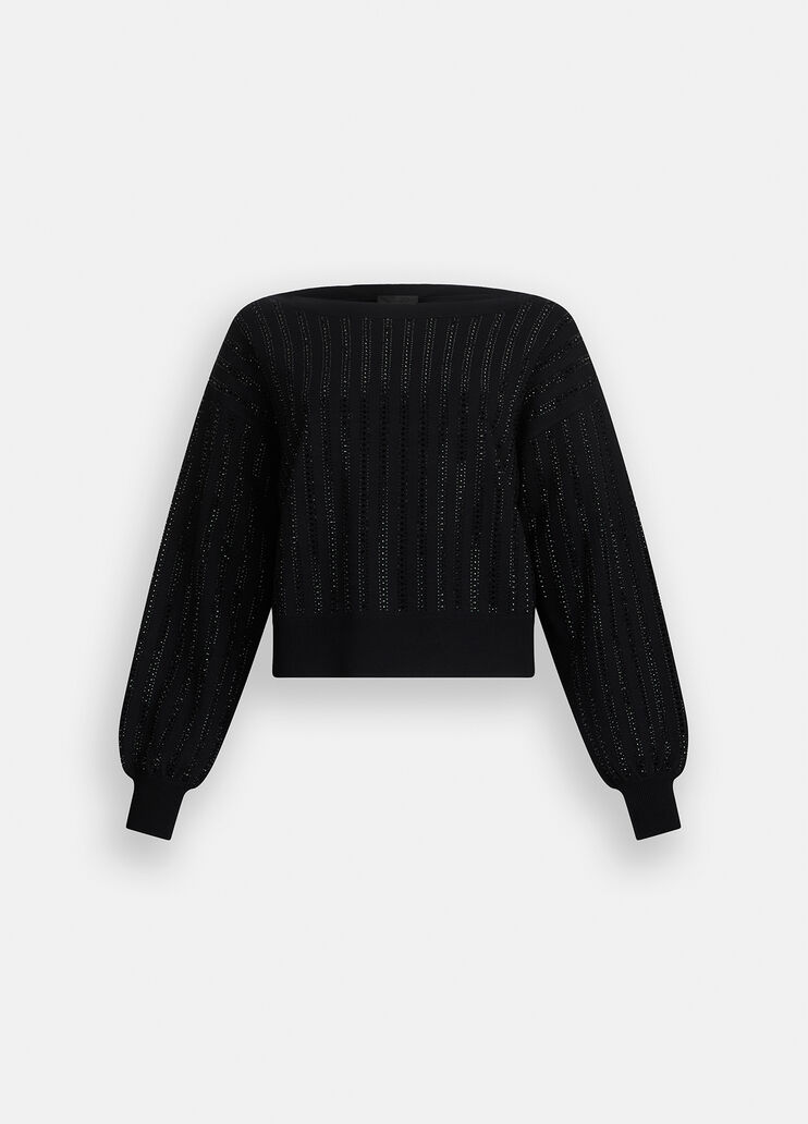 Jumper with gemstones black/gemstones Liu Jo - large image number 6