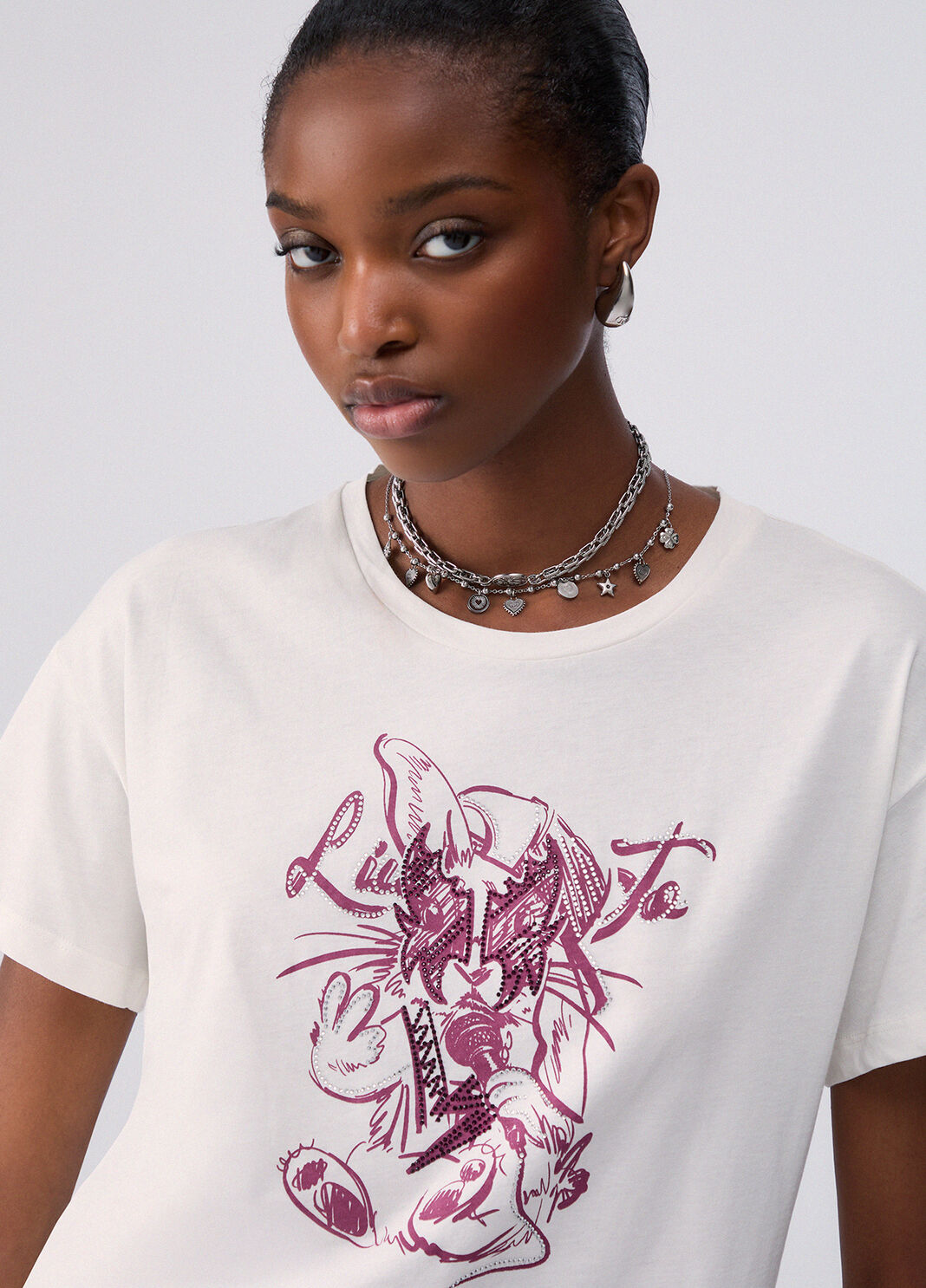 Raccoon Rock T-shirt white/rabbit Liu Jo - large image number 4