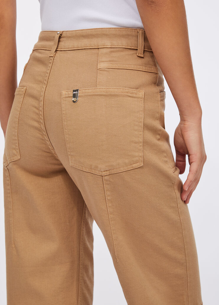 Pantalón carrot fit de talle alto comino Liu Jo - medium