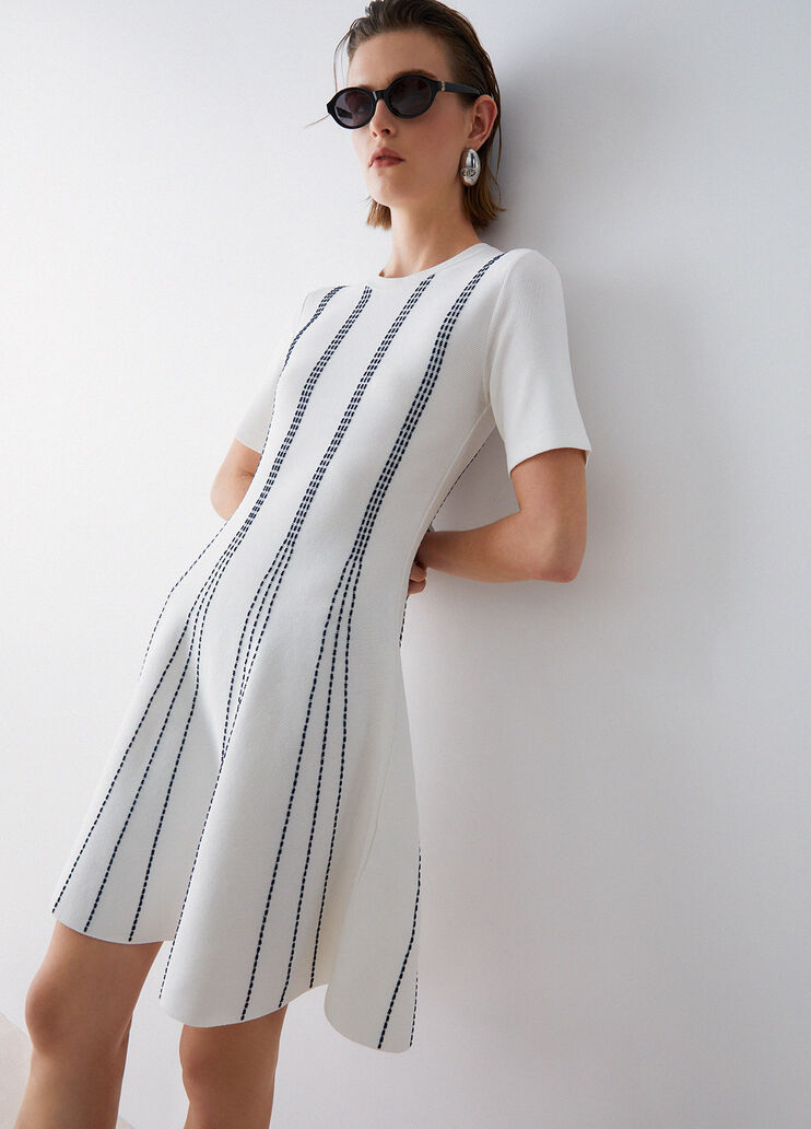 Kurzes Strickkleid Wei&szlig; Liu Jo - medium