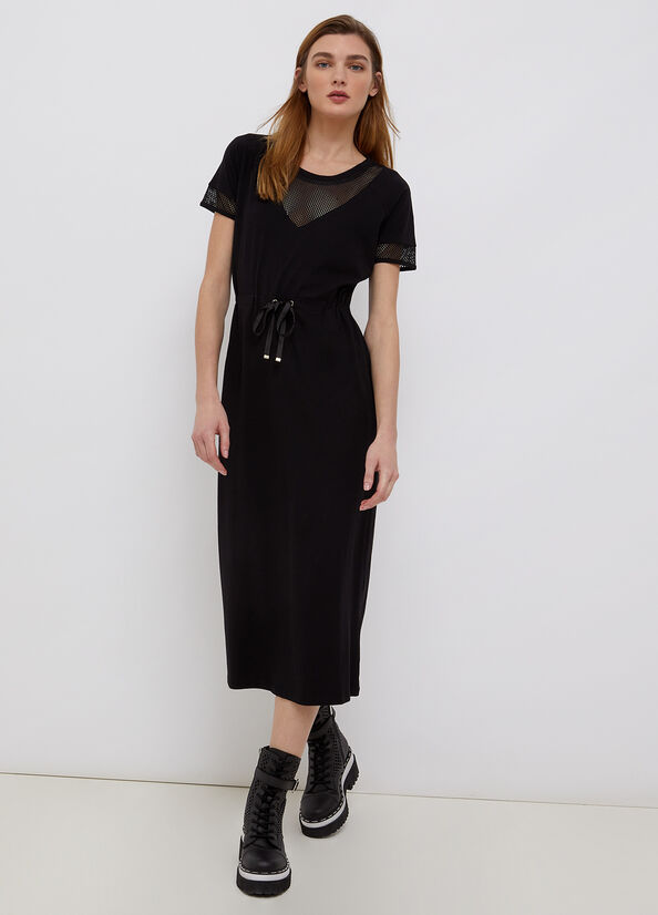 Long dress with mesh inserts black Liu Jo - large image number 0