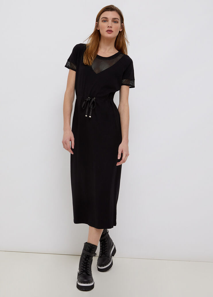 Long dress with mesh inserts black Liu Jo - large image number 0 Long dress with mesh inserts black Liu Jo - large image number 0