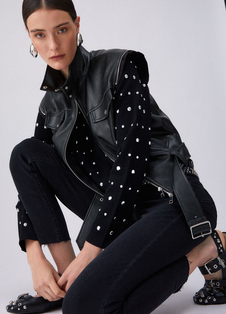 Skinny-Jeans mit hohem Bund Denim-Schwarz Liu Jo - medium