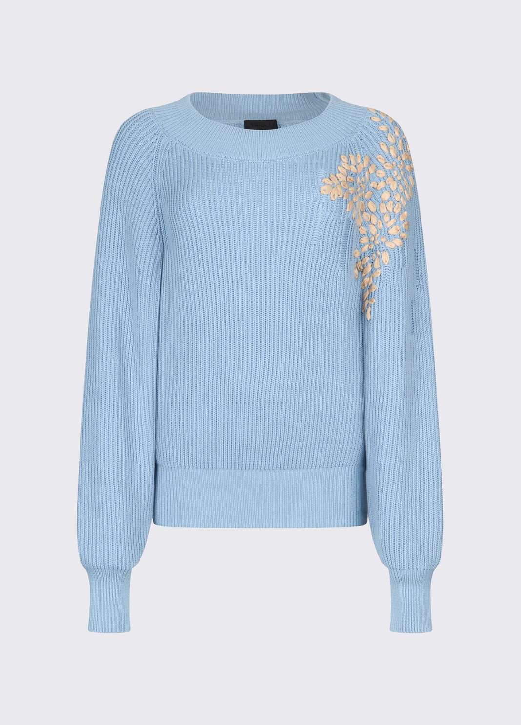 Pullover mit Stickerei aus Bast Azurblau Liu Jo - large image number 6