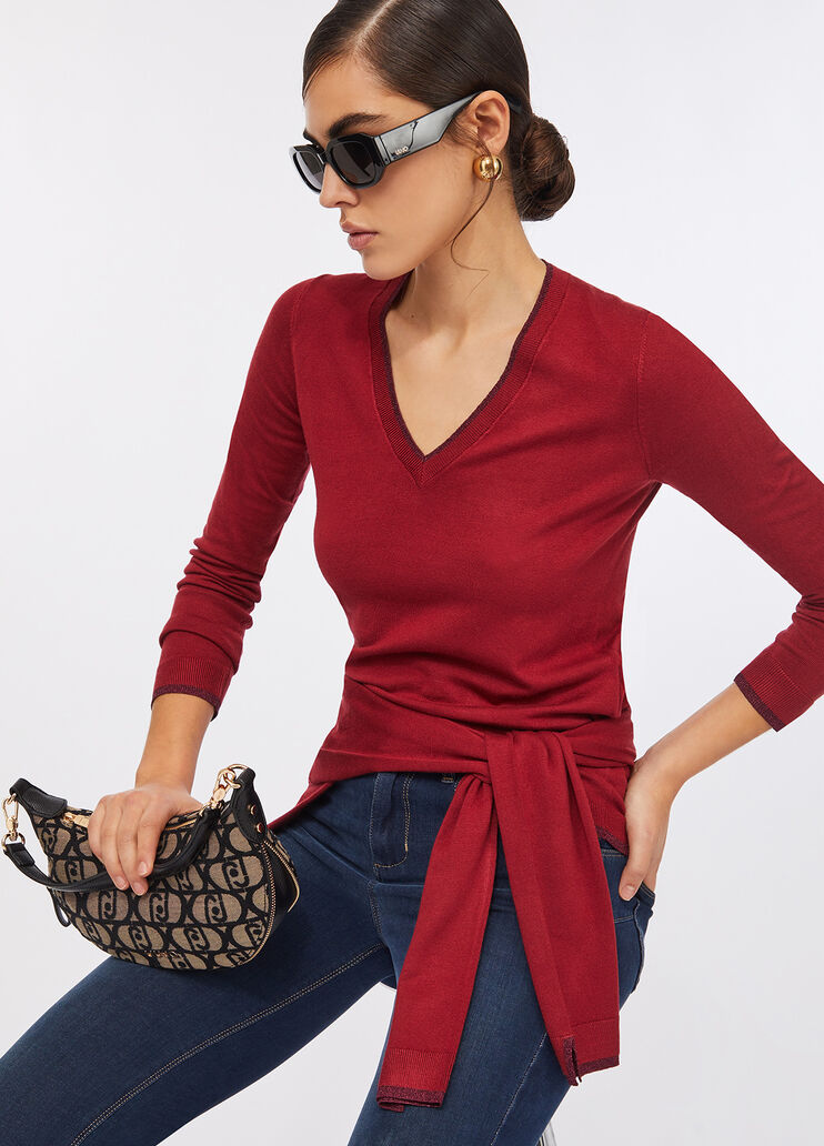V-neck jumper red Liu Jo - medium