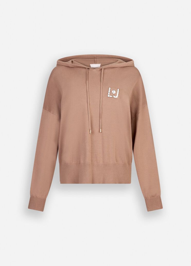 Felpa in maglia cioccolato Liu Jo - large image number 6